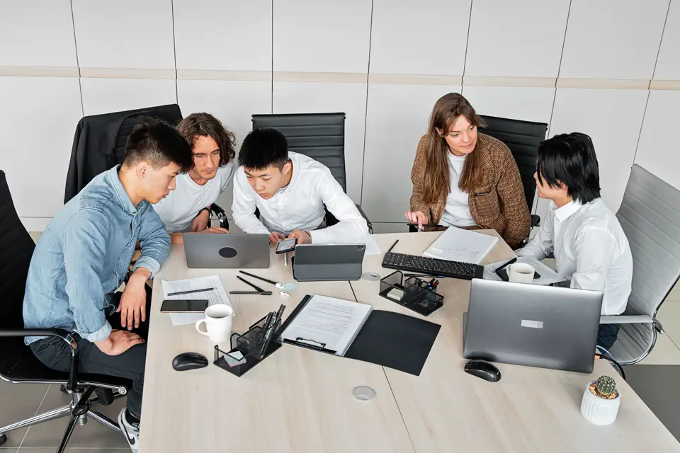 Support team reviewing helpdesk workflows